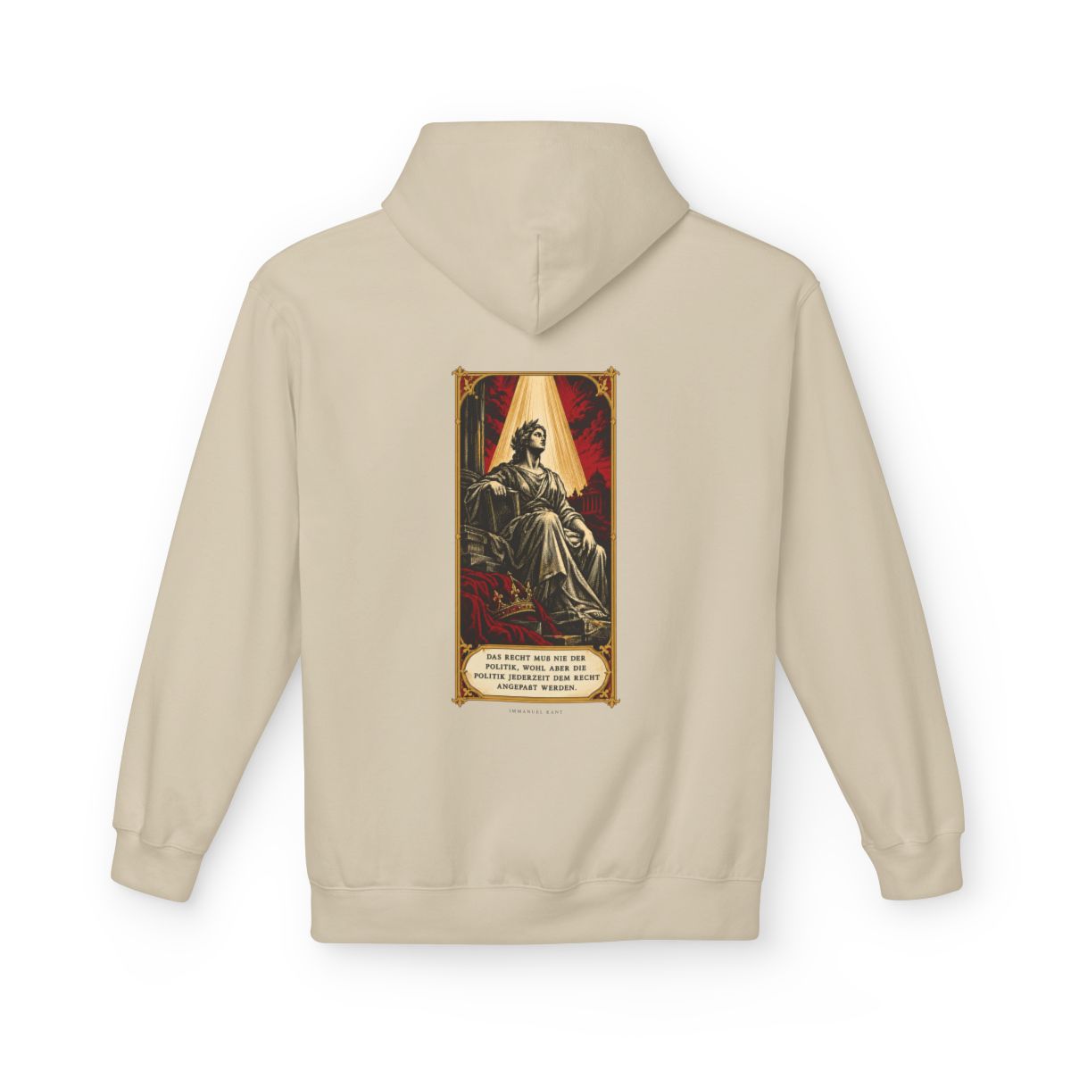 Unisex Fleece Hoodie mit Zitat - Kant - Das Recht muß nie – back