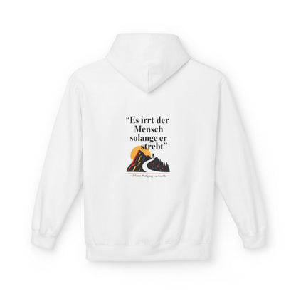 Unisex Fleece Hoodie mit Zitat - Goethe - Es irrt der Mensch – back