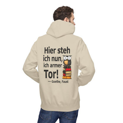 Unisex Fleece Hoodie mit Zitat - Goethe - Ich armer Tor – person-2-back