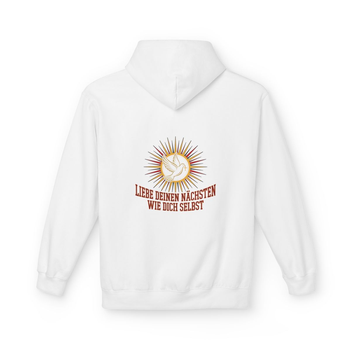 Unisex Fleece Hoodie mit Zitat - Bibel - Liebe deinen Nächsten – back