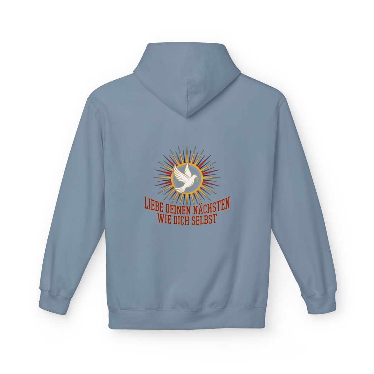 Unisex Fleece Hoodie mit Zitat - Bibel - Liebe deinen Nächsten – back
