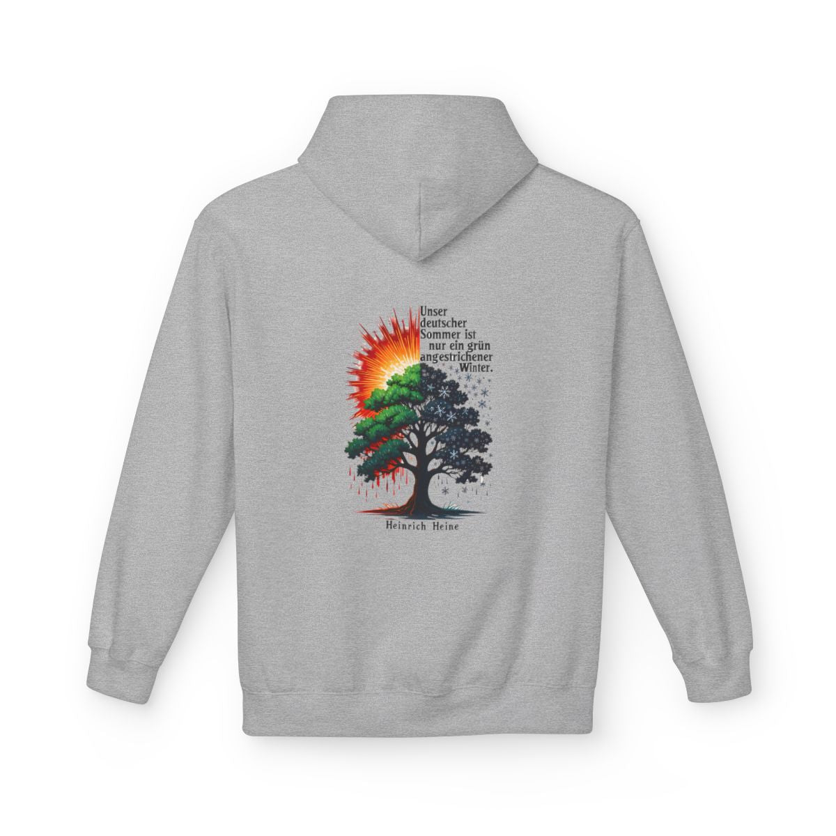 Unisex Fleece Hoodie mit Zitat - Heine - Deutscher Sommer – back