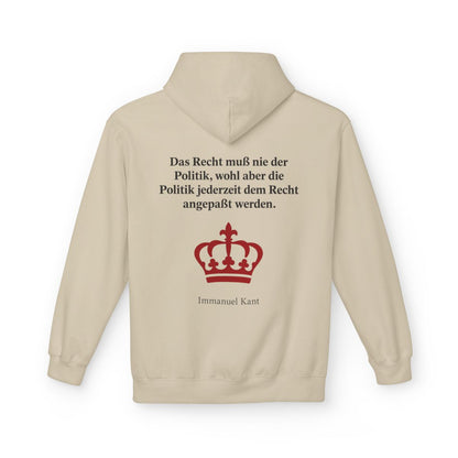 Unisex Fleece Hoodie mit Zitat - Kant - Das Recht muß nie Symbol – back