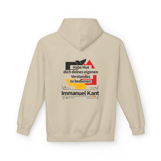 Unisex Fleece Hoodie mit Zitat - Kant - Habe Mut Bauhaus – back