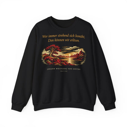 Unisex Sweatshirt mit Zitat - Goethe - Wer immer strebend sich bemüht – front