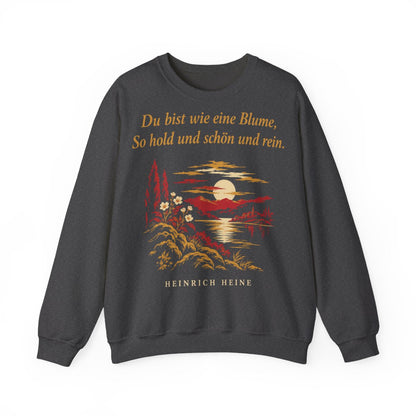 Unisex Sweatshirt mit Zitat - Heine - Du bist wie eine Blume – front