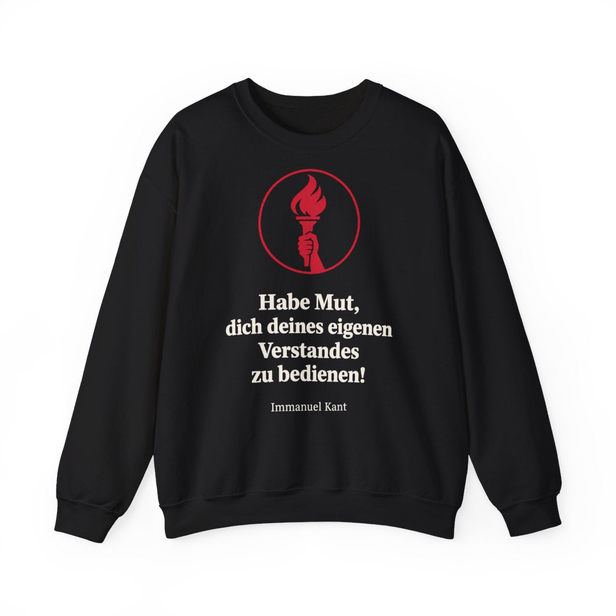 Unisex Sweatshirt mit Zitat - Kant - Habe Mut Fackel – front
