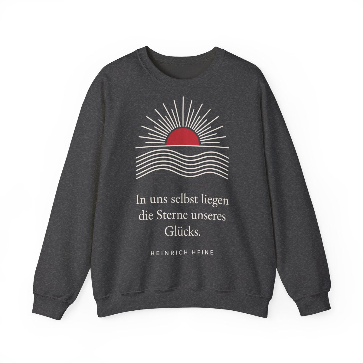 Unisex Sweatshirt mit Zitat - Heine - In uns selbst liegen Linien – front
