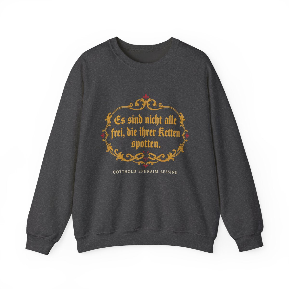 Unisex Sweatshirt mit Zitat - Lessing - Ketten spotten – front