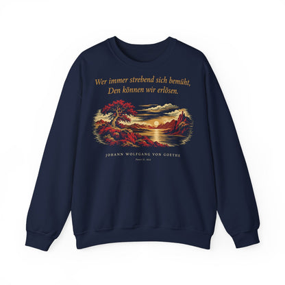 Unisex Sweatshirt mit Zitat - Goethe - Wer immer strebend sich bemüht – front