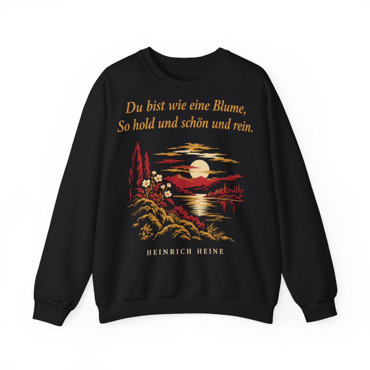 Unisex Sweatshirt mit Zitat - Heine - Du bist wie eine Blume – front