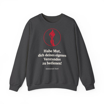 Unisex Sweatshirt mit Zitat - Kant - Habe Mut Fackel – front
