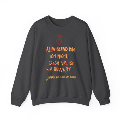 Unisex Sweatshirt mit Zitat - Goethe - Allwissend bin ich nicht – front