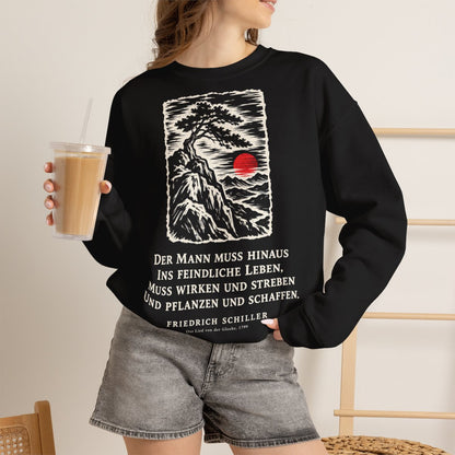 Unisex Sweatshirt mit Zitat - Schiller - Der Mann muss hinaus – lifestyle-2