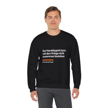 Unisex Sweatshirt mit Zitat - Kant - Der Handelsgeist – person-3