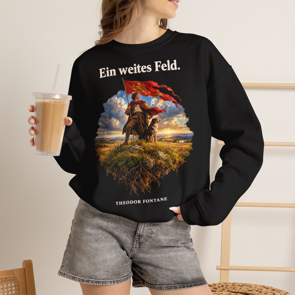 Unisex Sweatshirt mit Zitat - Fontane - Ein weites Feld – lifestyle-2