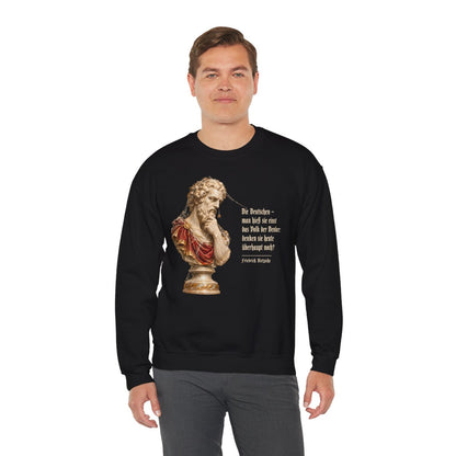 Unisex Sweatshirt mit Zitat - Nietzsche - Volk der Denker – person-3