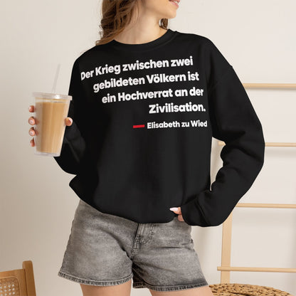 Unisex Sweatshirt mit Zitat - Wied - Der Krieg zwischen zwei gebildeten – lifestyle-2