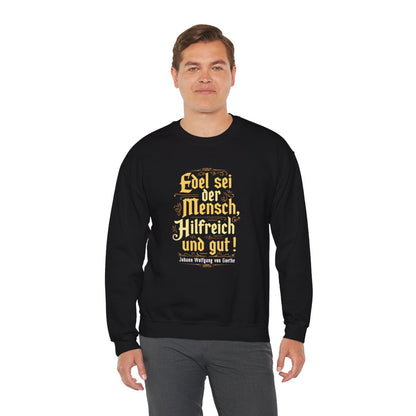 Unisex Sweatshirt mit Zitat - Goethe - Edel sei der Mensch – person-3