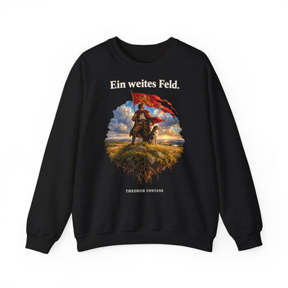 Unisex Sweatshirt mit Zitat - Fontane - Ein weites Feld – front