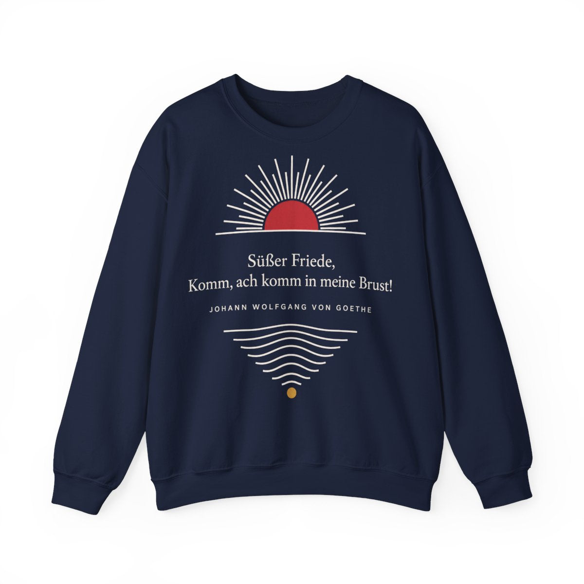 Unisex Sweatshirt mit Zitat - Goethe - Süßer Friede Linien – front