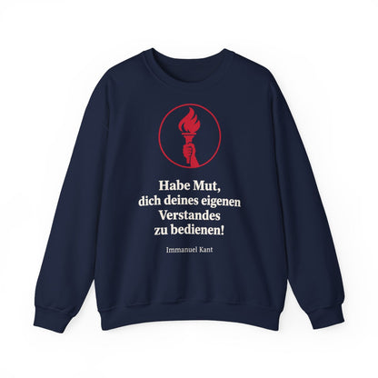 Unisex Sweatshirt mit Zitat - Kant - Habe Mut Fackel – front