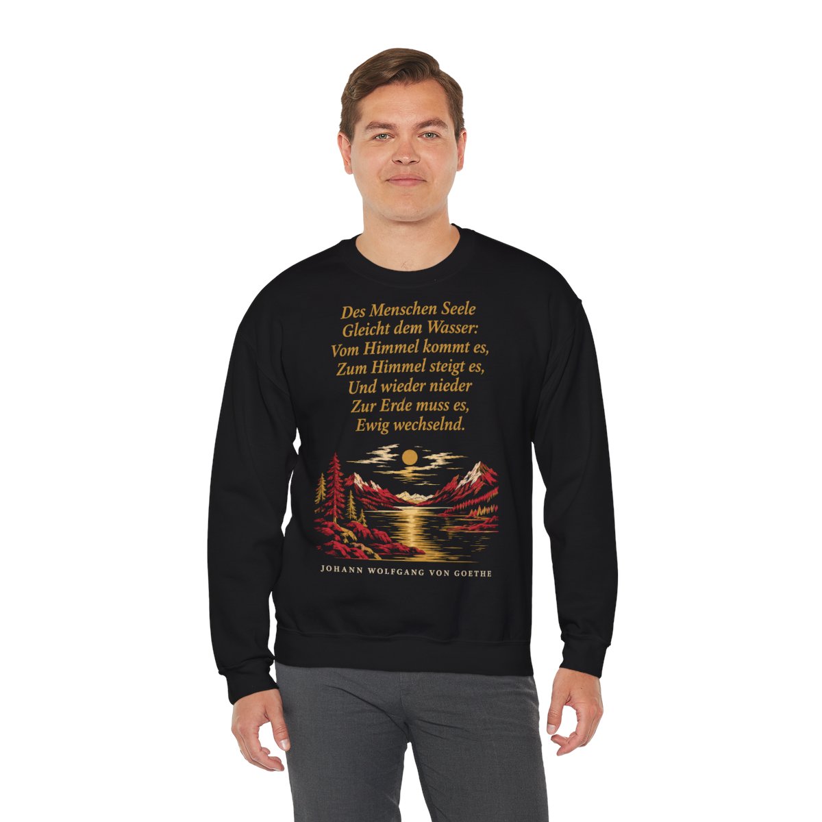 Unisex Sweatshirt mit Zitat - Goethe - Des Menschen Seele – person-3