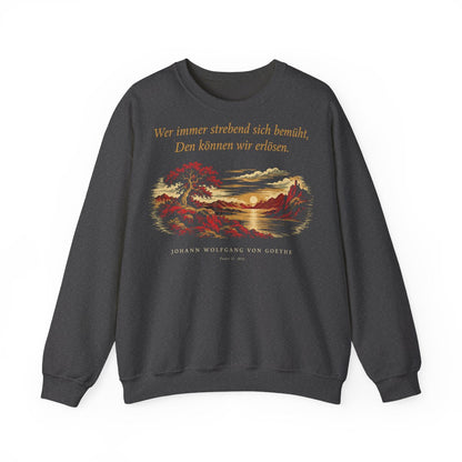 Unisex Sweatshirt mit Zitat - Goethe - Wer immer strebend sich bemüht – front