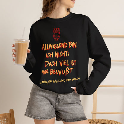 Unisex Sweatshirt mit Zitat - Goethe - Allwissend bin ich nicht – lifestyle-2