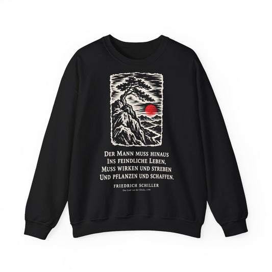 Unisex Sweatshirt mit Zitat - Schiller - Der Mann muss hinaus – front