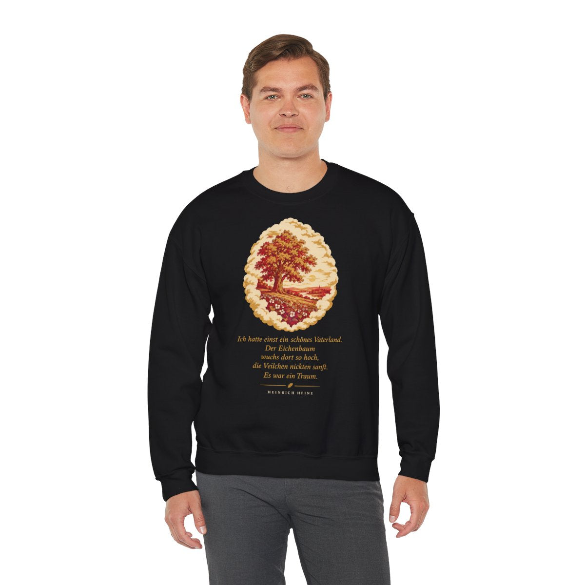 Unisex Sweatshirt mit Zitat - Heine - Schönes Vaterland Traum – person-3