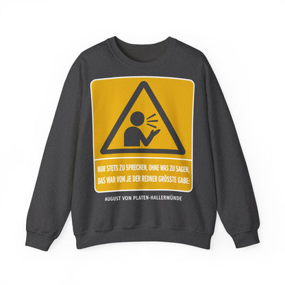 Unisex Sweatshirt mit Zitat - Platen-Hallermünde - Nur stets zu sprechen – front