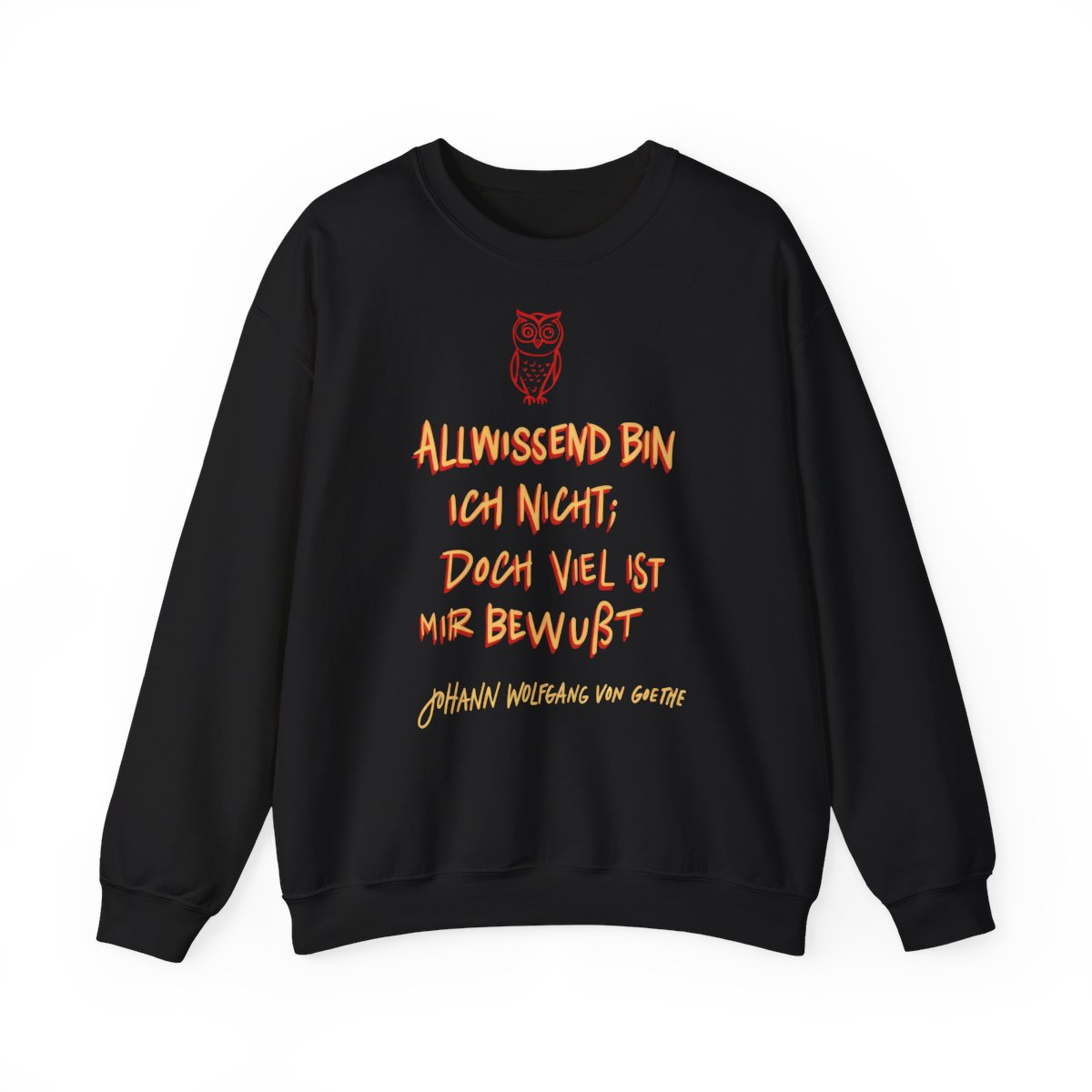 Unisex Sweatshirt mit Zitat - Goethe - Allwissend bin ich nicht – front