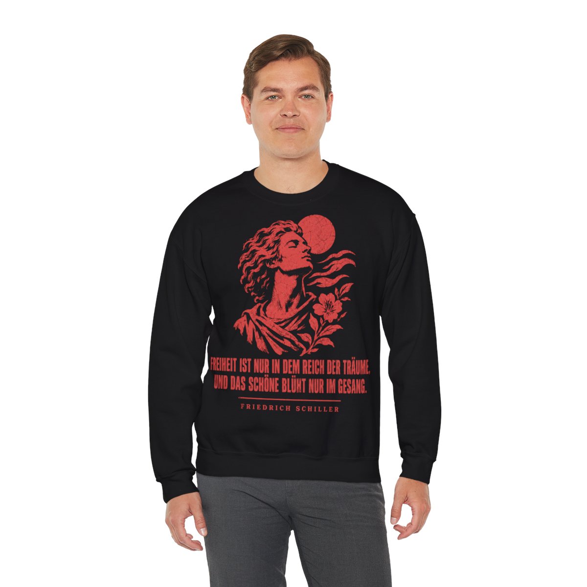 Unisex Sweatshirt mit Zitat - Schiller - Freiheit ist – person-3