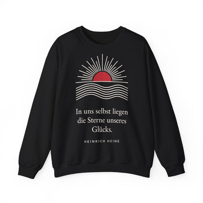 Unisex Sweatshirt mit Zitat - Heine - In uns selbst liegen Linien – front