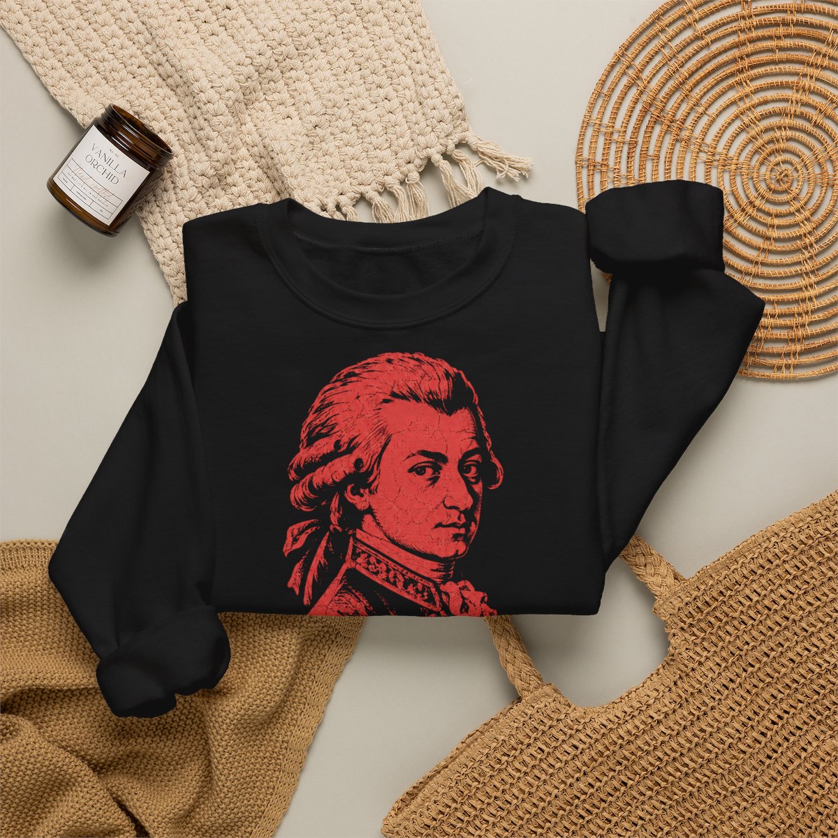 Unisex Sweatshirt mit Zitat - Mozart - Leck mich im Arsch Vintage – folded-2