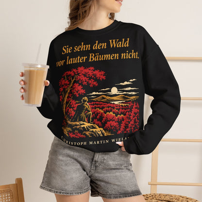 Unisex Sweatshirt mit Zitat - Wieland - Sie sehn den Wald vor Nachtstück – lifestyle-2