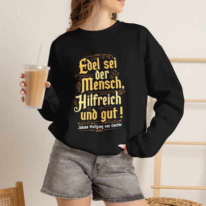 Unisex Sweatshirt mit Zitat - Goethe - Edel sei der Mensch – lifestyle-2