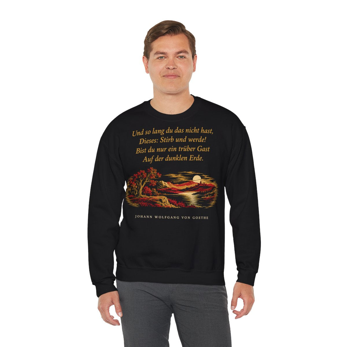 Unisex Sweatshirt mit Zitat - Goethe - Und so lang du das nicht hast – person-3