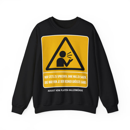 Unisex Sweatshirt mit Zitat - Platen-Hallermünde - Nur stets zu sprechen – front