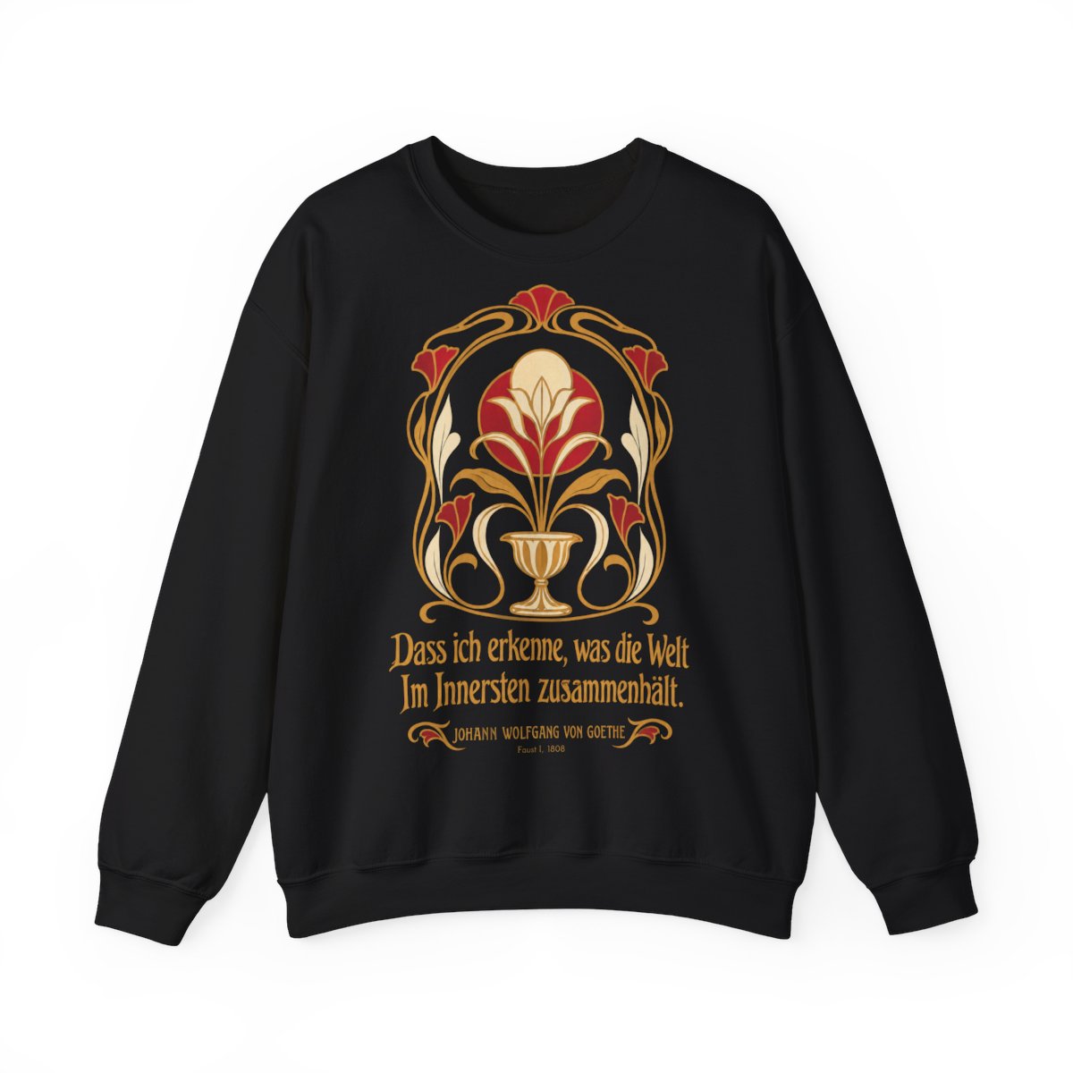 Unisex Sweatshirt mit Zitat - Goethe - Dass ich erkenne, was die Welt – front