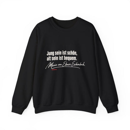Unisex Sweatshirt mit Zitat - Ebner-Eschenbach - Jung sein alt sein – front