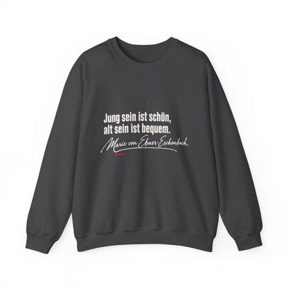 Unisex Sweatshirt mit Zitat - Ebner-Eschenbach - Jung sein alt sein – front