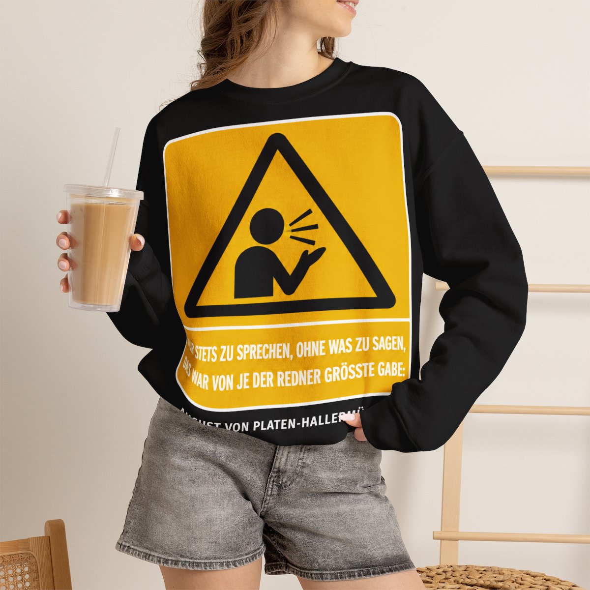 Unisex Sweatshirt mit Zitat - Platen-Hallermünde - Nur stets zu sprechen – lifestyle-2