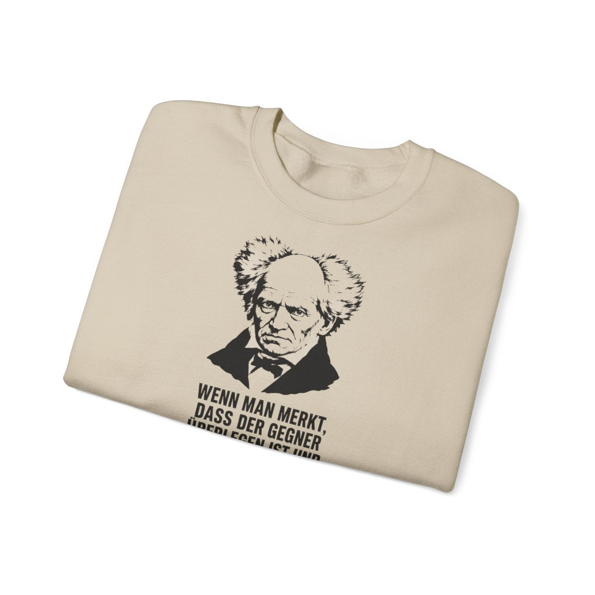 Unisex Sweatshirt mit Zitat - Schopenhauer - Persönlich beleidigend grob – folded