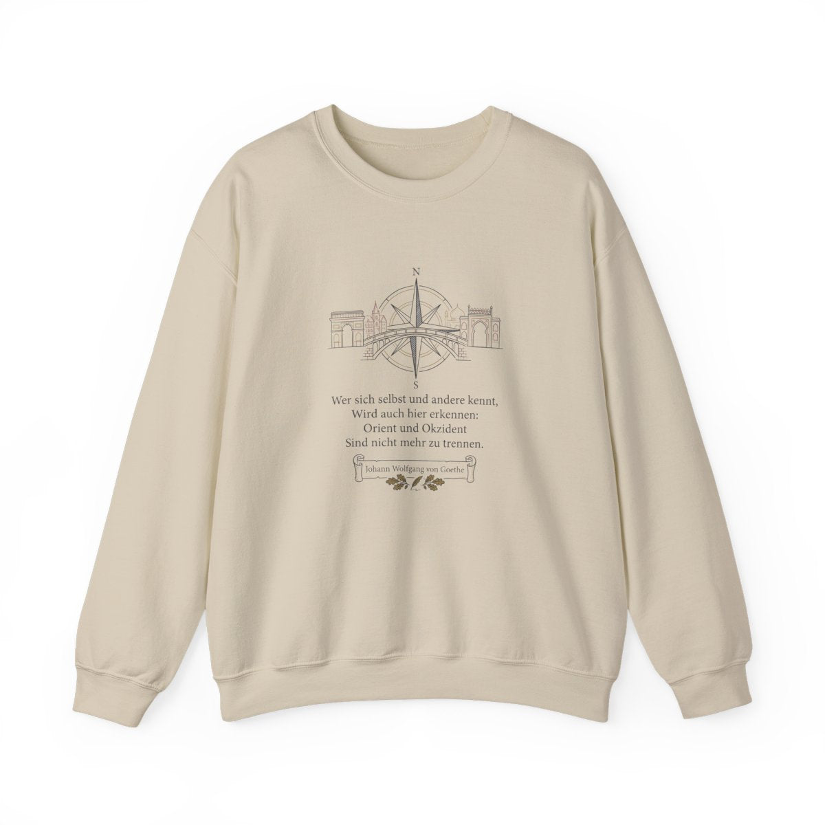 Unisex Sweatshirt mit Zitat - Goethe - Orient und Okzident – front