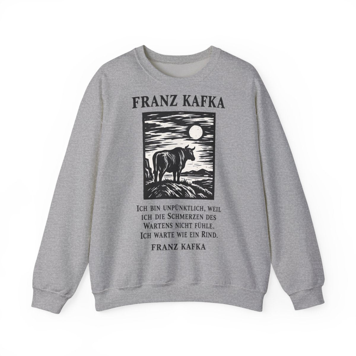 Unisex Sweatshirt mit Zitat - Kafka - Ich bin unpünktlich – front