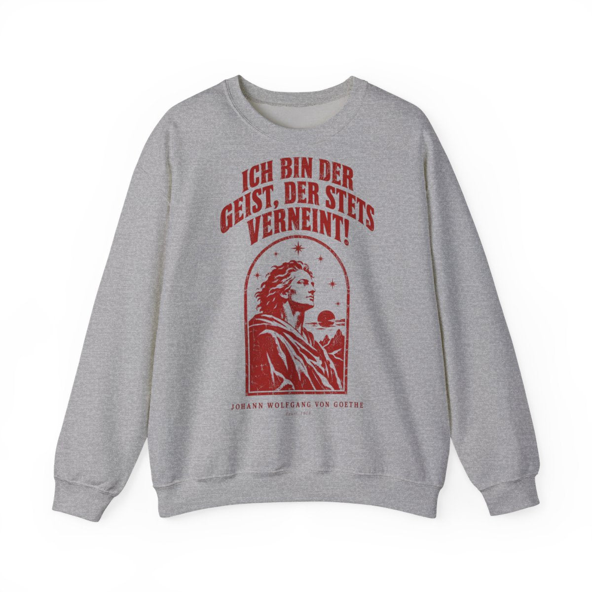 Unisex Sweatshirt mit Zitat - Goethe - Ich bin der Geist, der stets verneint – front