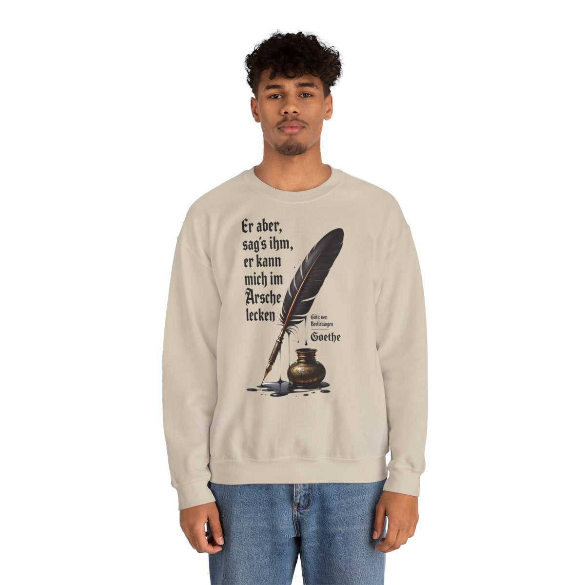 Unisex Sweatshirt mit Zitat - Goethe - Er kann mich im Arsche lecken – person-2