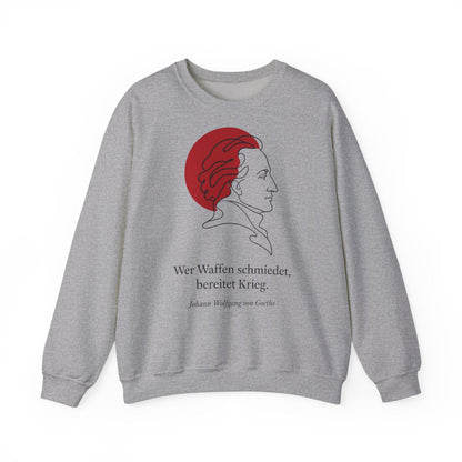 Unisex Sweatshirt mit Zitat - Goethe - Wer Waffen schmiedet – front